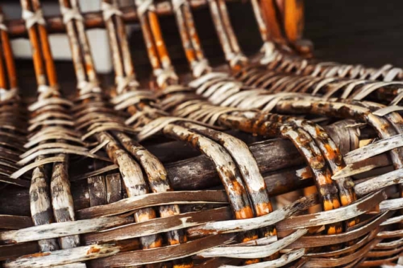 old wicker chair closeup