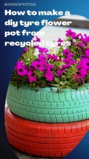 How to make a diy tyre flower pot from recycled tyres-min