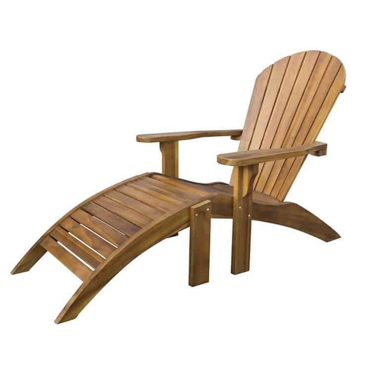 topsham adirondack teak garden chair and footstool