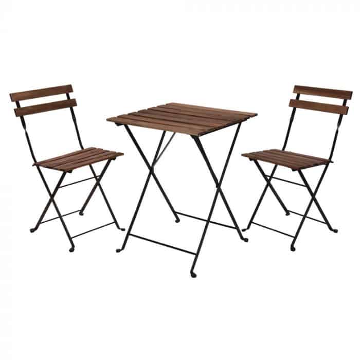 folding acacia wood bistro set