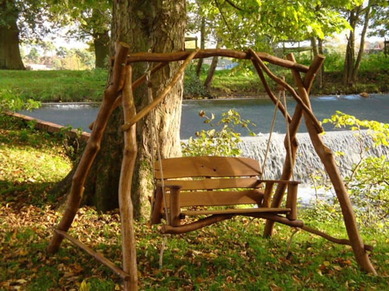 oak swing seat