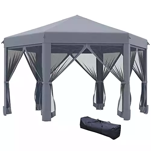 Outsunny 3.2m Hexagonal Pop Up Gazebo